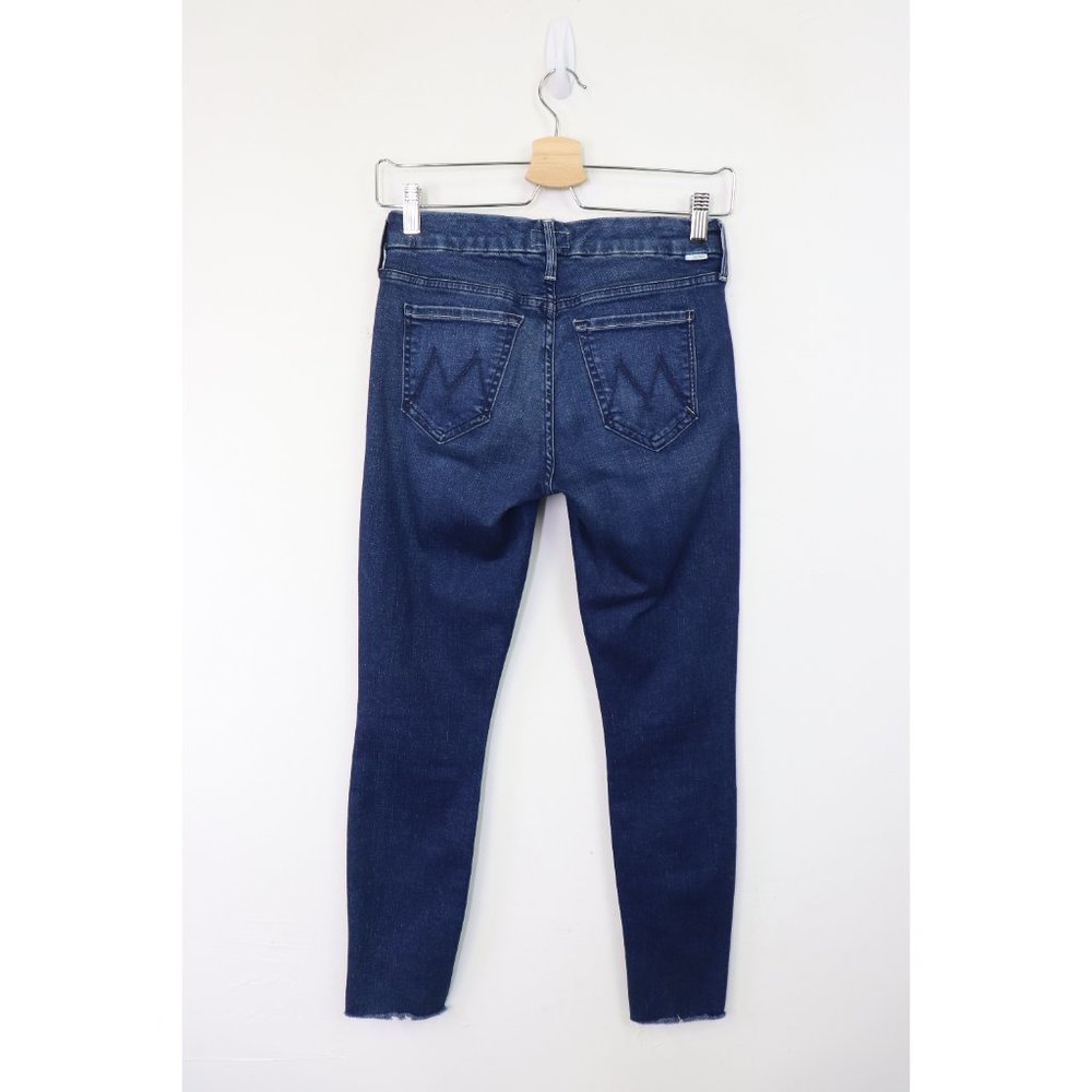 Mother The Looker Ankle Fray Jeans Skinny Super Stretch Denim Fast Times Wash 24 - Picture 10 of 11